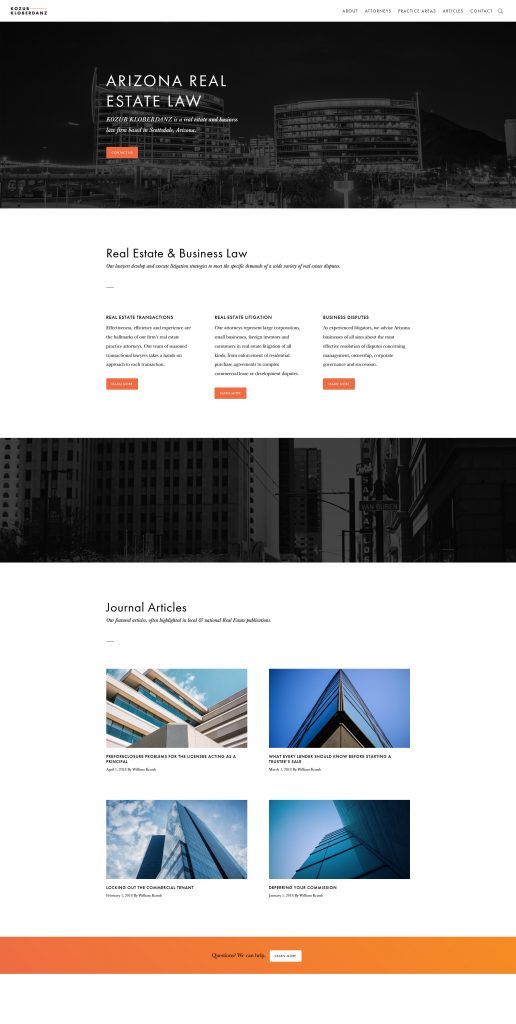 Screenshot of Kozub Kloberdanz Web Design